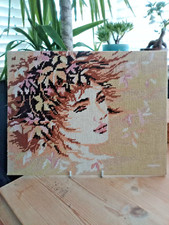 Cross Stitch Completed On A Board Unframed Evlrie anchor 27cm x 35cm