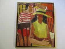 VINTAGE PORTRAIT OIL PAINTING   ABSTRACT EXPRESSIONISM MODERNIST IMPRESSIONISM