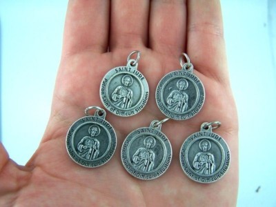 Set of 5 Silver Toned Base Saint Jude Patron of Difficult Situations ...