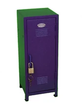 Purple Glitter Kids Mini Metal Locker, 4.25"w 4.5"d 10.75"h, SS622UG
