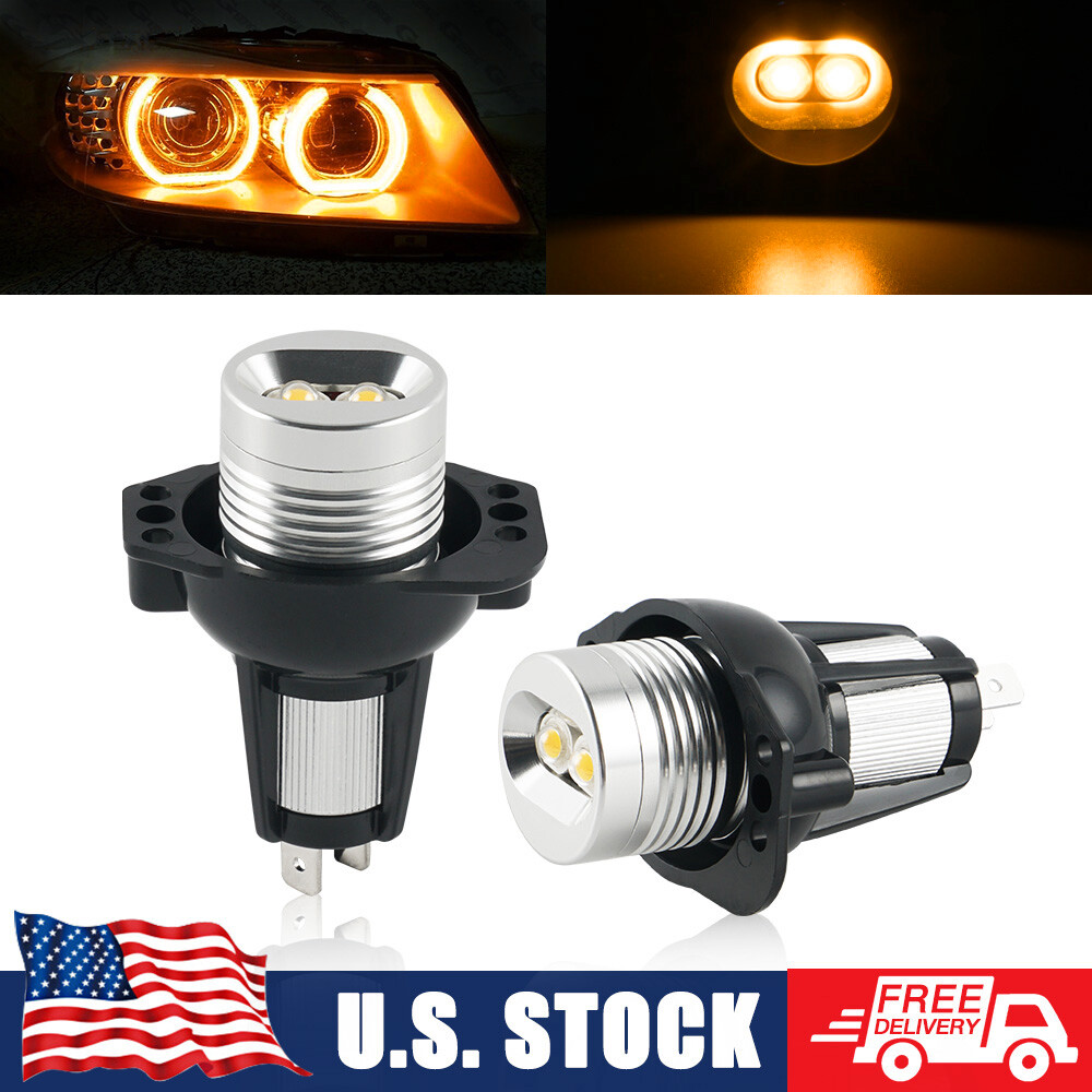 Angel Eyes LED Halo Anneaux 12W - Paire Lumière Yeux D'Ange Blanc 6000K Pour BMW E90 E91 Série 3 2005-2008