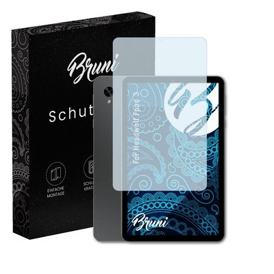 Bruni 2x Folie für Headwolf Fpad 3 Schutzfolie Displayschutzfolie