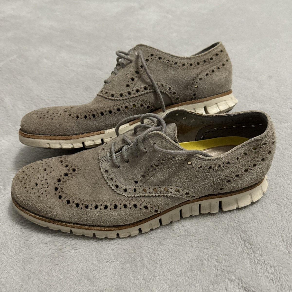 Cole Haan Zerogrand Wingtip Oxford Mens 10 Grey Suede Shoes  display picture 2