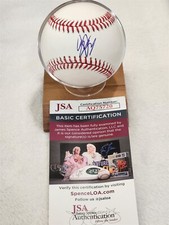 JEREMY DE LA ROSA signed OML baseball JSA COA NATIONALS