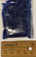 Vintage French Glass Beads 1979- Bodmer Blue Size 8/0 Limited Supply-Translucent