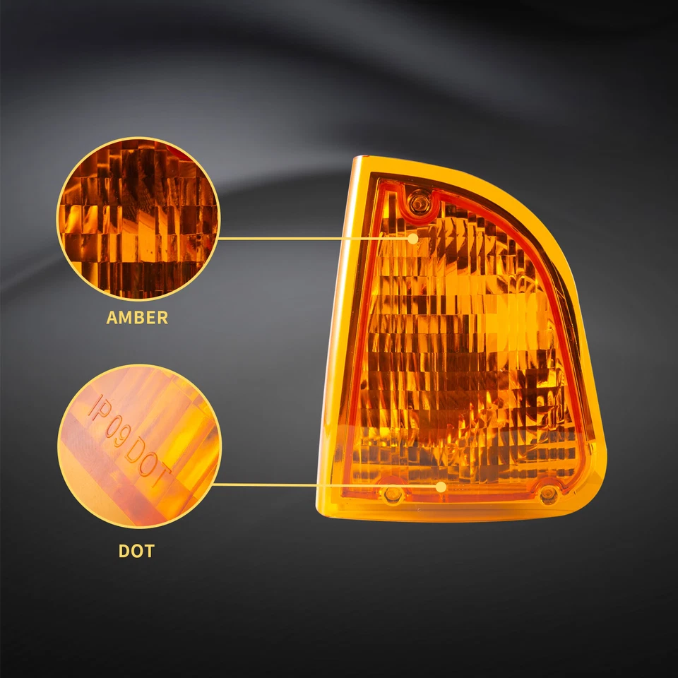 Par de lámparas de esquina de señal de giro aptas para Kenworth T300 1995-2008 / T600 1986-2007 Foto 3 de 4