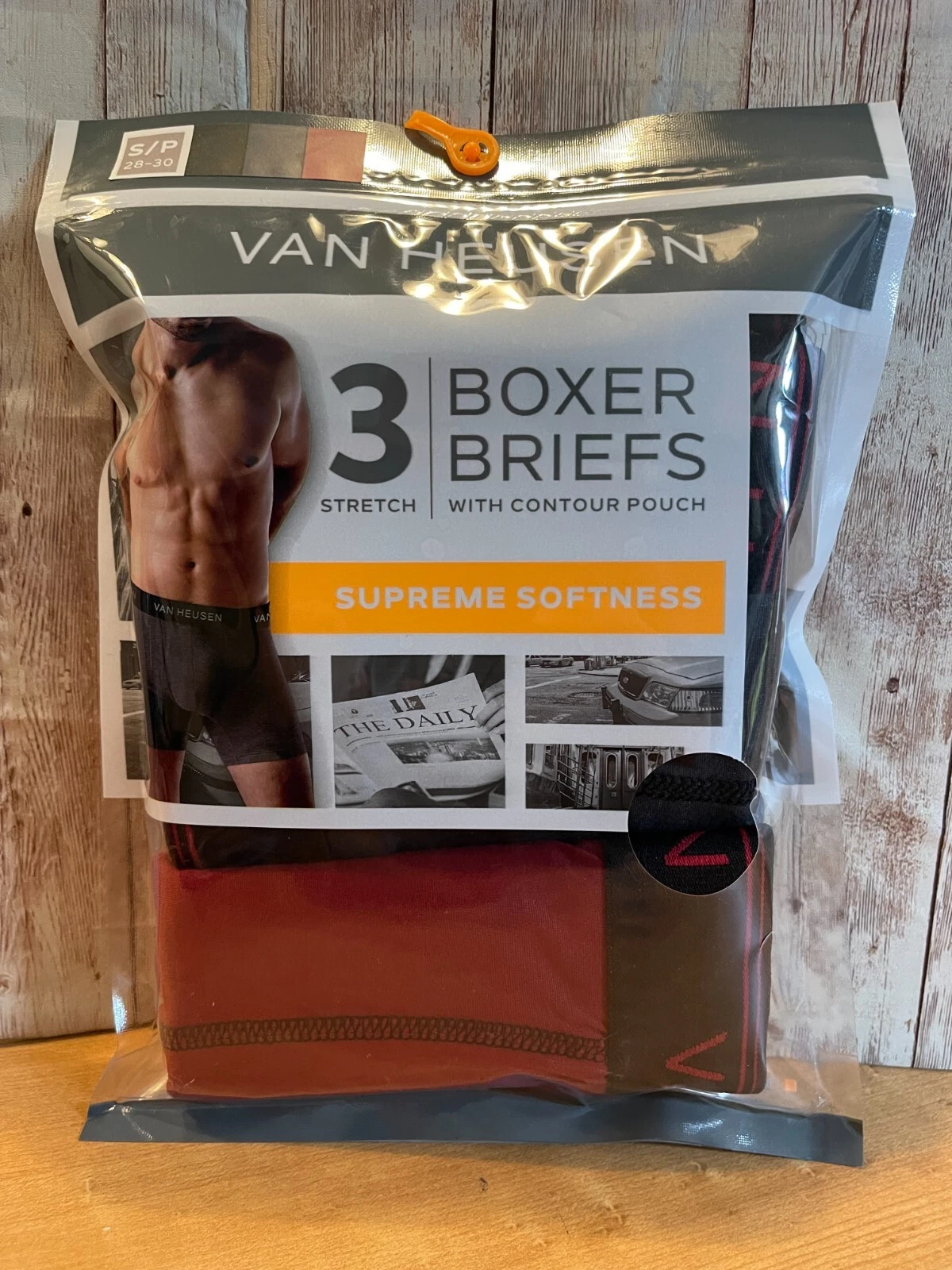 Petit paquet de 3 slips boxer pour hommes Van Heusen avec poche contour douceur suprême