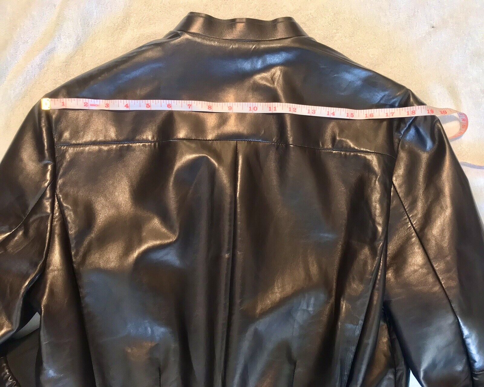 juun j Mens Black Leather Jacket Size M (50/40) - image 9