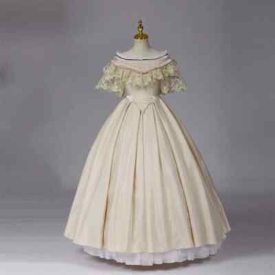 open lace back dress Parisienne Vintage Elegance Wedding Gown in Ivory Peach L / Ivory main image 0