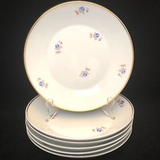 SRS China Soup Salad Bowls Set of 6 Gold Trimmed Brazil 8.5" Diameter circa 1958