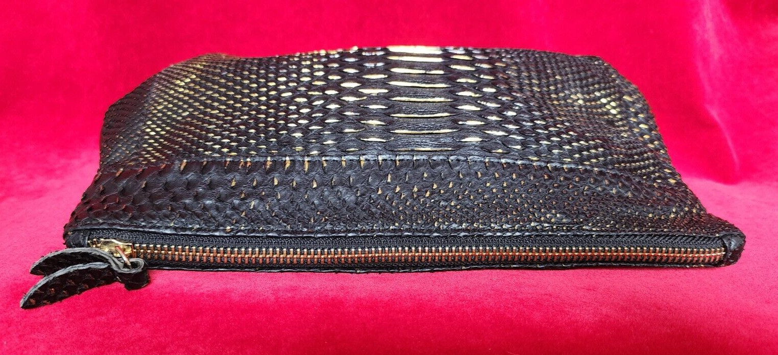 Rashedah Black & Gold Python Clutch Bag - image 4