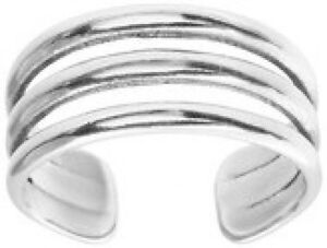 Plain Band Toe Ring Réglable Argent Sterling 925 Largeur 3 mm
