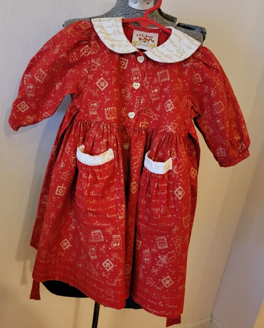 Beautiful Red, Gold, and White Chicken Noodle Girl's Christmas Dress, 2T,  EUC | eBay
