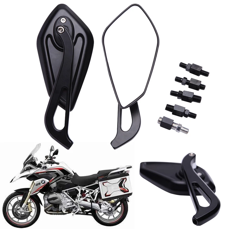 Pair Motorcycle Rear View Mirrors Black 8MM/10MM Thread For Aprilia SR50 Factory - Image 4 of 4