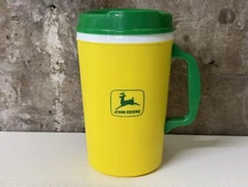 Vintage Aladdin JOHN DEERE Insulated Travel Mug Jumbo Yellow/Green Handle