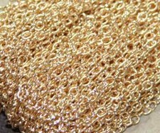 32ft spool of Light Gold Plated Round Cable Chain 2x1.5mm
