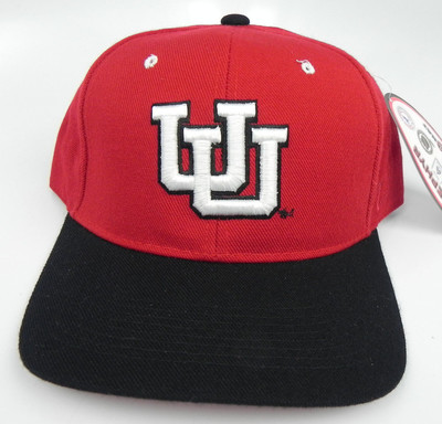 UTAH UTES RED/BLACK NCAA VINTAGE FITTED SIZED ZEPHYR DHS CAP HAT NWT!  DEADSTOCK
