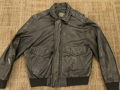 San Diego Leather Factory A2 Black Leather Bomber Jacket 42 San Diego Leather Factory A2 Black Leather Bomber Jacket 42