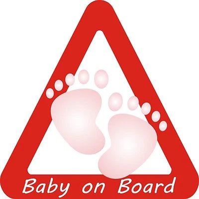 ISECUR Aufkleber Baby on board Sticker, Baby an Board, Warnhinweis Mädchen