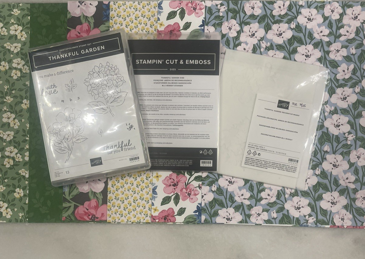 Stampin' Up! THANKFUL GARDEN  Stamps/Dies/Decorative Masks (stencils) PLUS BONUS
