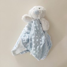 BLANKETS  BEYOND Bear Lovey Baby Security Blanket : Blue  White