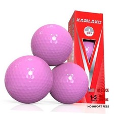 Blank Colored Golf Balls, No Logo No Markings, High Visibility Easy Pink-3pcs