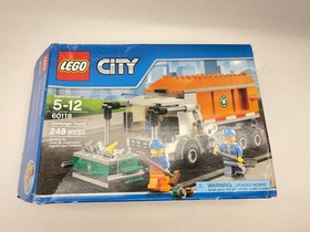 Lego City 60118 Garbage Truck  Trash Dumpster Sanitation Unused Stickers RETIRED
