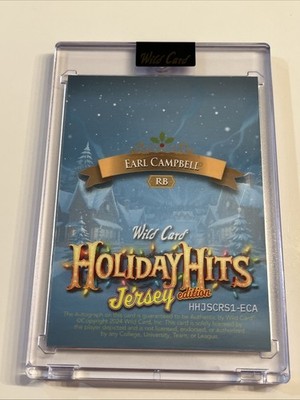2024 Wild Card Holiday Hits Earl Campbell TRUE 1/1 Auto Jersey