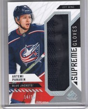 2018-19 SP Game Used Supreme Gloves Artemi Panarin Relic 14/15 CBJ