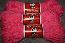 3 Vintage Aunt Lydia's Heavy Rug Yarn Skeins 100 Kodel Polyester 70 Yds 115 Cer