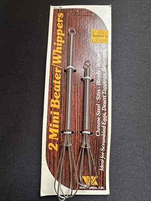 Vintage Mini Chrome Beater/Whippers Set of 2 Made In Taiwan New In Package
