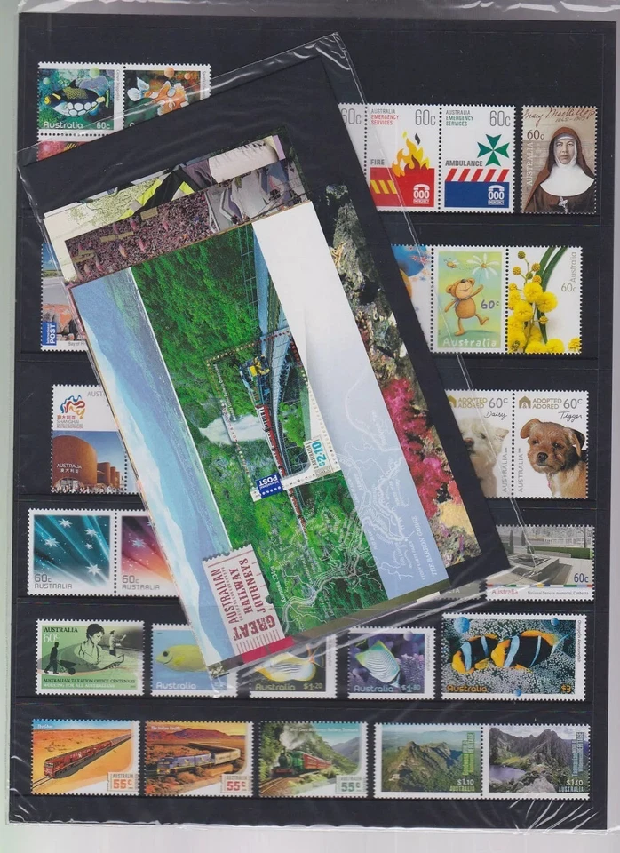 Australia 2010 Como Nuevo MNH Conjuntos MS Deluxe Coleccionistas Paquete Año Perros Peces Trenes Monja Foto 2 de 3