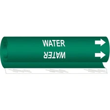 BRADY 5786-I Pipe Marker,Water,9 in H,8 in W 14J019