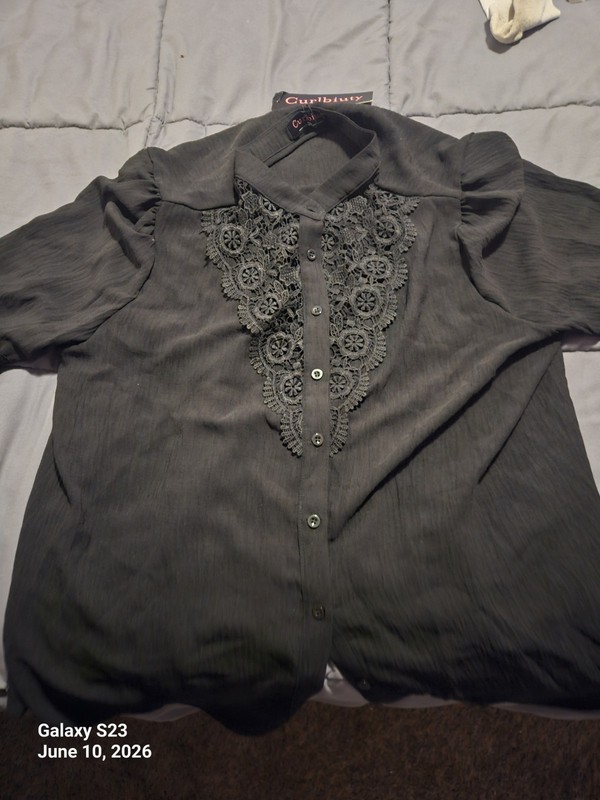 CURLBIUTY Women Victorian Blouse Vintage Long Sleeve Shirt  Gothic SIZE 2XL NEW