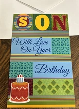 Birthday SON With Love On Your Birthday 5'x7.75" Stockwell Greeting Card