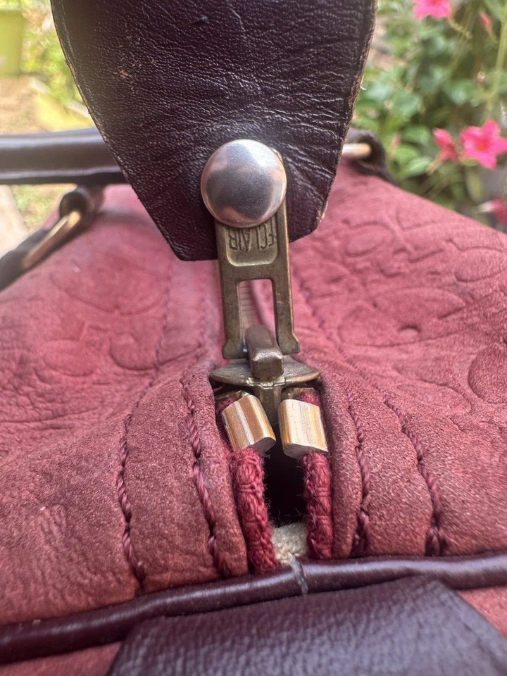 Sac Dior Boston vintage oblique - couleur bordeaux - Photo 2/4