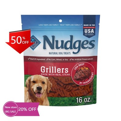 Blue Buffalo Nudges Grillers Natural Dog Treats with Beef Steak - 16oz