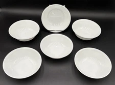 Set Of 6 Corelle Corning White 6.25 Bowls Vitrelle Glass Chip Break Resistant EC