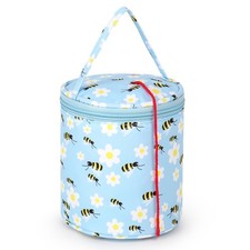 Aelike - Borsa portatile per lavori a maglia e uncinetto mini borsa rotonda c