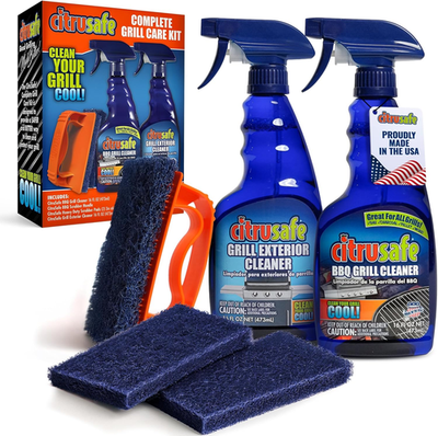 #ad Grill Care Kit BBQ Grid and Grill Grate Cleanser Exterior Cleaner and Scrubb $32.99