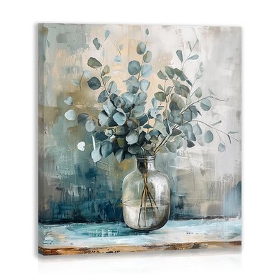 Framed Eucalyptus Leaf Wall Art, Modern Eucalyptus Wall Decor, Sage Green Bot...