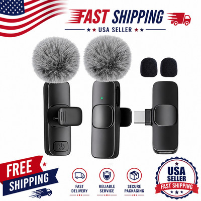 Type-C Wireless Lavalier Microphone USB-C Clip Mic for Phone Camera Laptop
