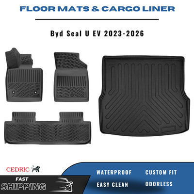 Car Floor Mats & UPPER Cargo Liner for Byd Seal U EV 2023-2026 TPE FULL Set
