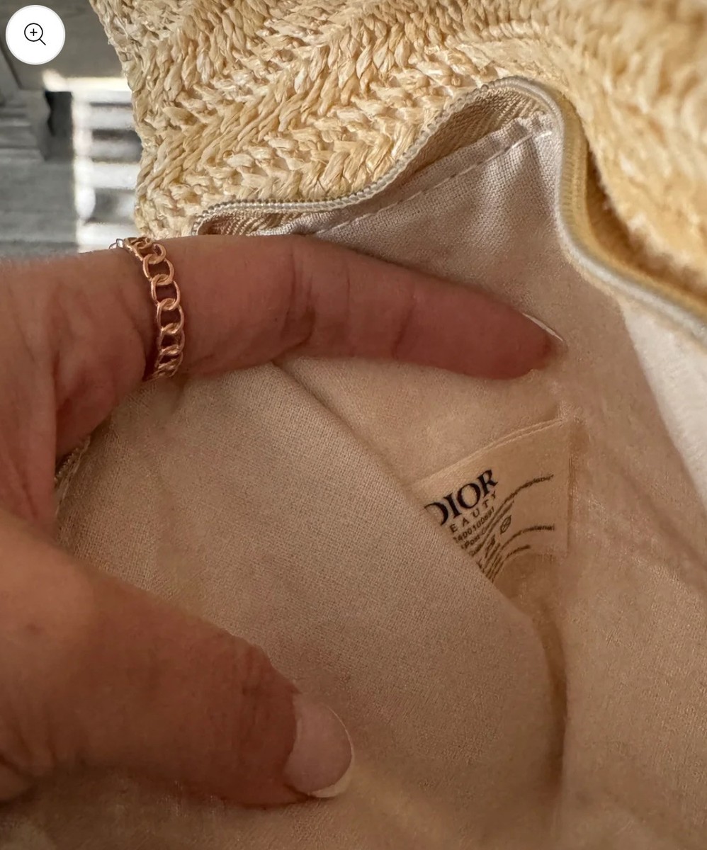 Christian Dior Beauty VIP GWP Converted Straw Raffia Woven Pouch