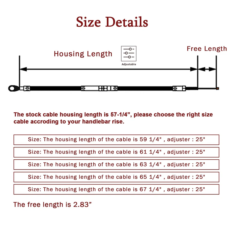 Cable de embrague extendido 61 1/4" para Harley Sportster XL 86-13 Sportster 04-up Foto 3 de 4