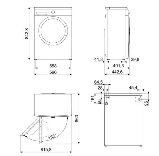Smeg Lavatrice Slim Carica Frontale Classe D 5Kg 1000 Giri 40cm LBW50CIT - Immagine 3 di 4
