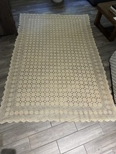 Vintage Crochet Table Cloth Huge 100 By 65 Inches Rectangular