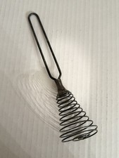 Antique Vintage Wire Wisk Whisk Coil Metal Egg Beater Mixer Kitchen Utensil Tool