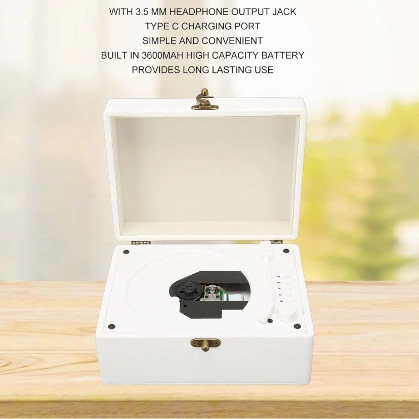 CD Record Player, Support AUX USB Bluetooth CD Player - Image 3 of 4