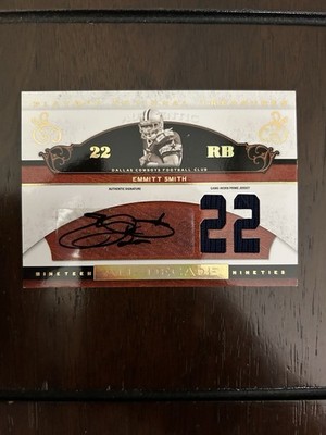 Emmitt Smith 2007 Playoff National Treasures All Decade Auto Jersey 22/22 SP 